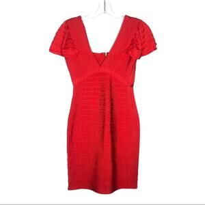 Unbranded Womens Dress Size S Red Bandage Bodycon Short Sleeve Fitted Sexy